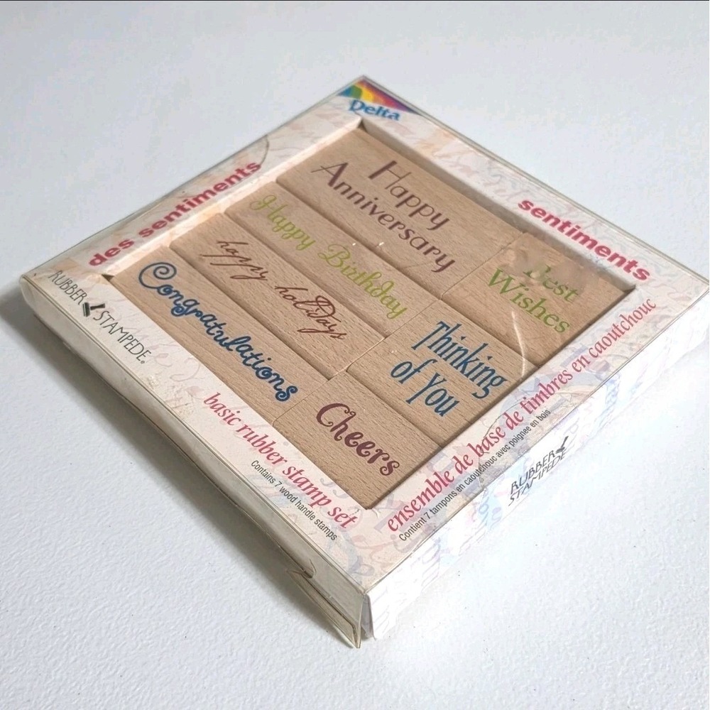 Vintage Delta Rubber Stampede Rubber Stamp The Sentiments Set NIB